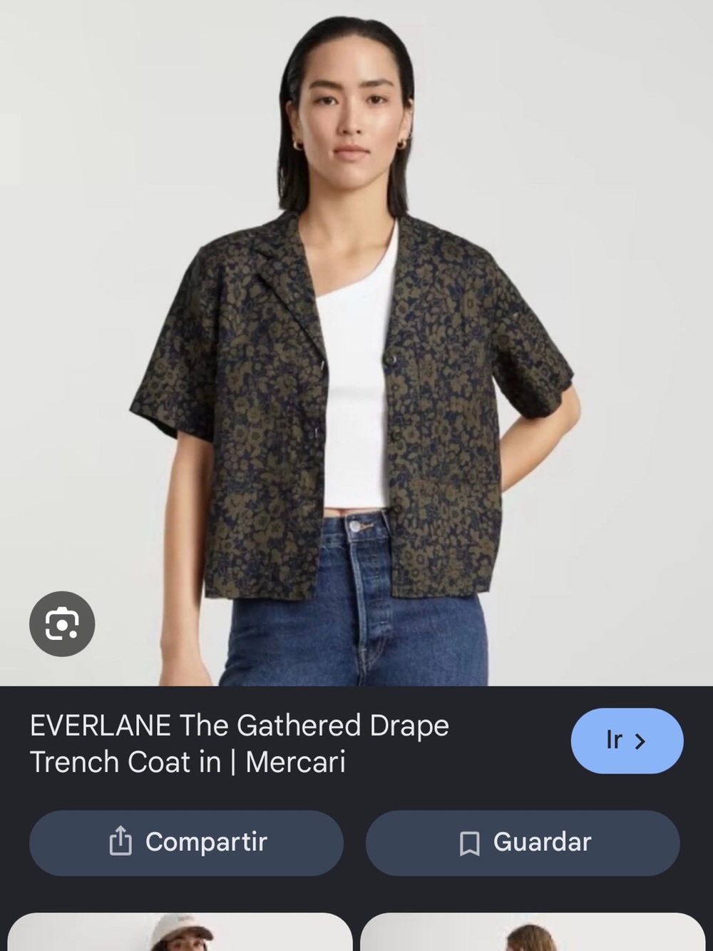 Everlane work wear linen shirt midnight floral
